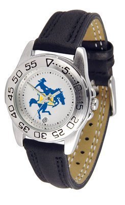 McNeese State Cowboys Suntime Ladies Sports Watch w/ Leather Band - NCAA College Athletics