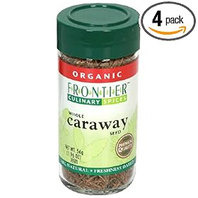 Frontier Organic Caraway Seed, Whole, 1.96-Ounce Container (Pack of 4)