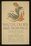 GIANT WPA Wall Sticker of: Watercolors and drawings, Federal Art Project, Works Progress Administration, at the new Federal Art Gallery