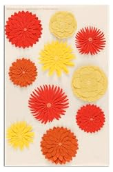 Martha Stewart Crafts 3 Dimensional Stickers Dahlia Orange/Yellow By The Package