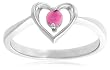 Sterling Silver Ruby Heart Ring