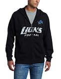 NFL Men's Detroit Lions Touchback IV Long Sleeve Fullzip Hooded Fleece (Black, Large)