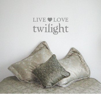 LIVE LOVE TWILIGHT - Edward Cullen Design - Vinyl Wall Room Decal Sticker #W008 | Color: Satin Silver