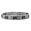 Titanium and Rubber Men's Link Bracelet 11mm Wide - 8.5 Inches