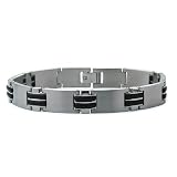 Titanium and Rubber Men's Link Bracelet 11mm Wide - 8.5 Inches