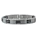 Titanium and Rubber Men's Link Bracelet 11mm Wide - 8.5 Inches