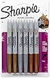 Sharpie Metallic Fine Point Permanent Marker, Pack of 6, Assorted Colors (1829201)