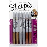 Sharpie Metallic Fine Point Permanent Marker, Pack of 6, Assorted Colors (1829201)