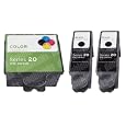 3 Combo Packs: Original Dell Series 20 (2 Black+1 Color) for DWP905, DWP906