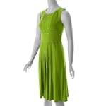 Sangria Rhinestone Accent Sleeveless Pintuck Dress