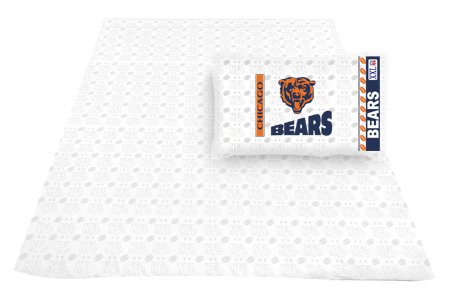 Chicago Bears NFL Locker Room Twin Jersey Bed Sheet and Pillowcase Set
