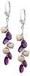 14k White Gold Amethyst and Lavender Pearl Dangle Earrings