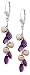 14k White Gold Amethyst and Lavender Pearl Dangle Earrings