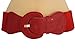 TFJ Women Fashion Belt Hip Waist Elastic Stretch Fabric Plus Size M L Xl True Red