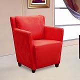 Beverly Hills Furniture Jetson CM / Jetson RD / Jetson SB Jetson Microfiber Club Chair Upholstery: Red