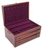 Reed & Barton Regal Mahogany Jewelry Box Handcrafted Wood Chest