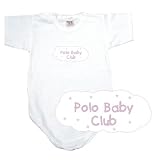 BABY BODYSUIT WHITE  PINK CLOUD POLO CLUB  0 - 3 Months