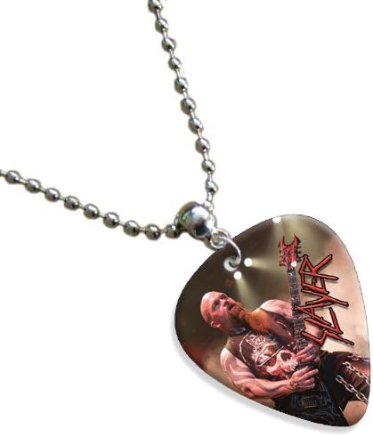 Slayer Double Sided Guitar Pick Plectrum Chain, Necklace