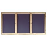 Ghent PW34896BBK Enclosed 48 x 96 Changeable Letterboard, For Indoor Use, 3 Doors, Oak Frame, Blac