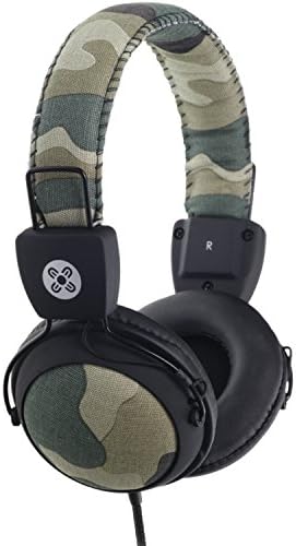 Moki ACCHPCAMG Camo Headphones with In-Line Mic and Control, Green