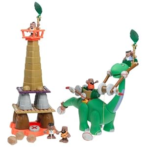 Little Tikes B.C. Builders I-Fell Tower & Apatosaurus w/ Bonus Cave Dudes & Boulders
