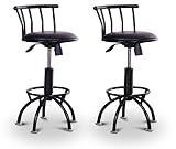 2 24" to 29" Adjustable Black Bar Stools