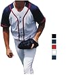 Champion - Raglan Sleeve Button-Front Baseball Jersey with Braid Trim (T1394)