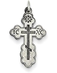 Sterling Silver Eastern Orthodox Cross Charm