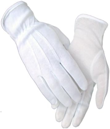 Premium Uniformal Formal Dotted White Cotton Gloves-Medium-White Only $14.95 for a Pack of 12 Pairs