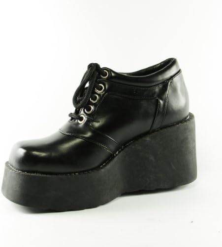 Women's Jet Black Patent Platform Ankle Boot Shoes - Size 7