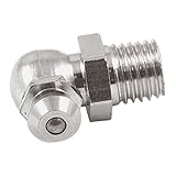 uxcell グリースニップル　ザークフィッティング　M8 (8mm)　 15.5 x 9.6 x 19mm 　90°角　金属　シルバートーン
