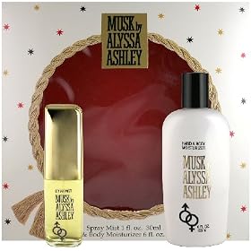 Musk by Alyssa Ashley for Women 2 Piece Set Includes: 1.0 oz Spray Mist + 6.0 oz Hand & Body Moisturizer