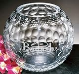7 INCH GOLF BALL BOWL - MEDIUM CRYSTAL GOLF BALL ROSE BOWL