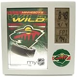 Minnesota Wild Lcd Desk Clock Alarm Photo Frame