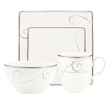 Noritake Platinum Wave 4-piece Square Place Setting