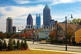 Wallmonkeys Peel and Stick Wall Decals - Houses against the Midtown. Atlanta, Ga. Usa. - 24