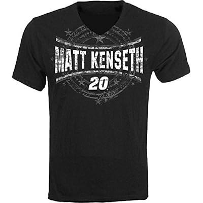 Matt Kenseth #20 NASCAR Adult Black- Last Lap V-Neck T-Shirt