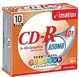 CDR74ZPWRX10S CDR 650MB フリープリント ホワイト 10枚パック スリムケース入の画像