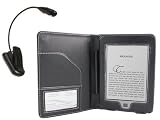 Produkt-Bild: Navitech Schwarze Premium Executive Leder Flip Trage Tasche Im Buch Stil Mit Nacht Lampe/Lese Licht F&uuml;r Das Neue Amazon Kindle Touch Wi-Fi, 6 Zoll E Ink Display Amazon 4G E-reader Ger&auml;t (November 2011 Ausgabe)