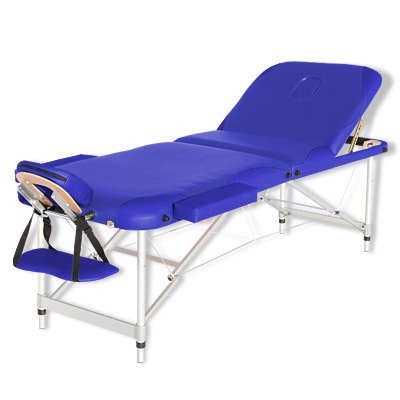Mobile Aluminium Massageliege in Blau, nur 19kg, belastbar bis 220kg Preisvergleich