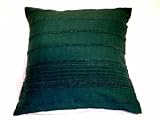 Forest Green Tarana 100% Cotton Handloomed Cushion Covers, Set of 2