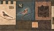 Blue Bungalow Birds Wallpaper Border