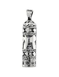 Sterling Silver Mezuzah Pendant w/ Chai Cut Outs, 1 in. (25mm) tall