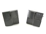 Kenneth Cole Reaction Brushed Hematite Cufflinks w/Textured Corners