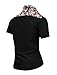 Allegra K Men Short Sleeve Point Collar Single Breasted Shirts Black M