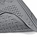 HEAVY DUTY RUBBER VAN SUV FLOOR MATS 4-PCS IN 3-ROWS GRAY