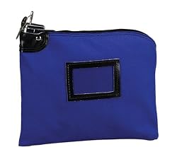PM Company 04600 Night Deposit Bag with Zipper Lock, 12w x 9h, Army Duck, Blue