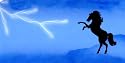 AIRBRUSHED LICENSE PLATES -HORSE - BLUE LIGHTNING - #553