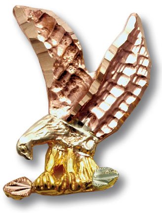 Landstroms Black Hills Gold Eagle Tie Tack / 