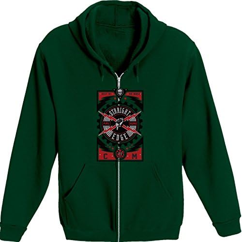BSW Women's Straight Edge Punk Pro Wrestling CM GTS Premium Zip Hoodie SM F. Grn